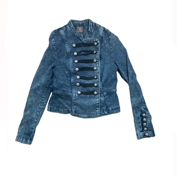 Relist 10/12❌ Forever 21 military vibe denim jean jacket size S - Picture 3 of 16